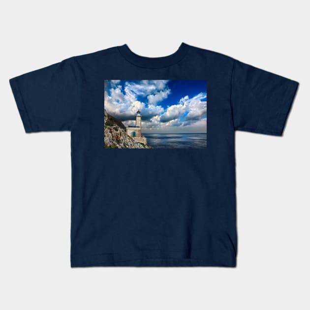 The Lighthouse of Cavomalias Kids T-Shirt by Cretense72